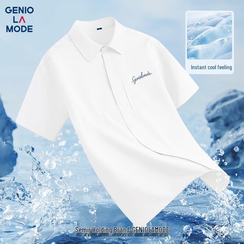 GENIOLAMODE Men s Short Sleeve Ice Silk UPF50+ Sun Protection Polo Shirt XL