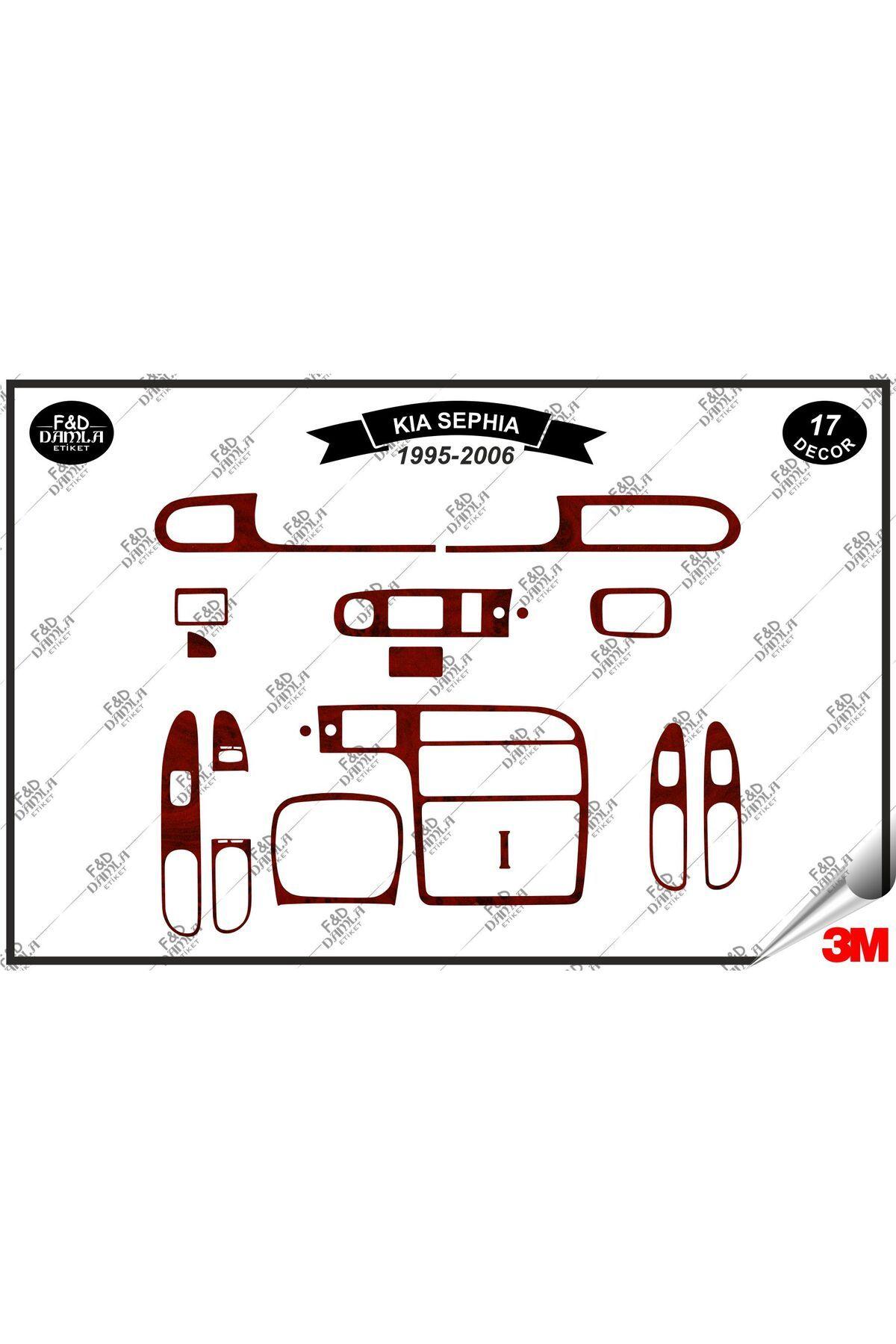 

Kia Sephia 1995-2006 Torpido Konsol Trim Göğüs Maun Kaplama Set 17 Parça Maun