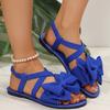 Women Anti-slip Trendy Sandals New Summer Lightweight Platform Sandals Beach Casual Outdoor Bow Tie Flat Shoes Women