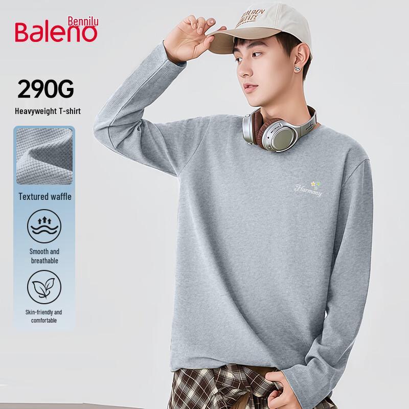 Baleno Men s 290g Heavyweight Waffle Knit Long Sleeve T-Shirt 2XL