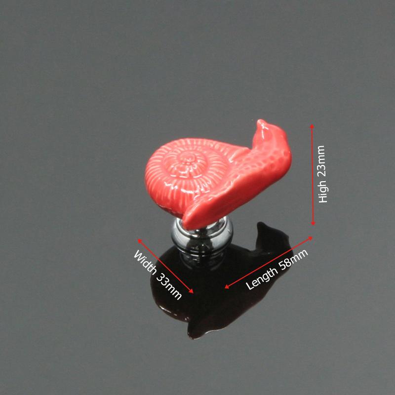 KAK Cartoon Snail Ceramic Handles Drawer Knobs Kitchen Cupboard Door Handles for Kids Room Cabinet Handles Furniture Handle