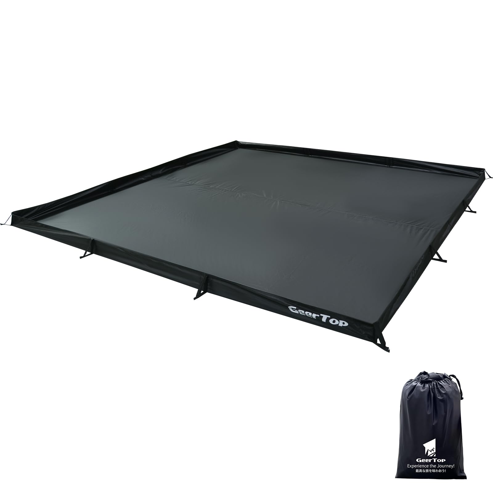 Geer Top Ground Ground Tatami Living Room Floor 3D Tent 3000mm Water Perfect for Outdoor Camping and Picnics Bathtub-Shaped Sheet, Stand-Up Sheet, чёрный