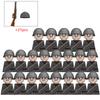 MOC Military Italian Soldier War Action Figures Army Figures Building Blocks Helmet Weapons Accessories Kids for Toys Gifts