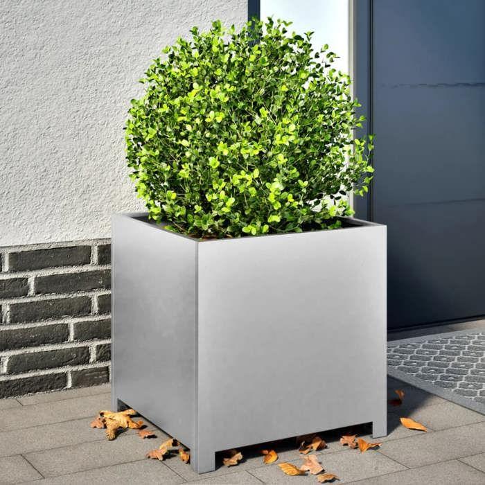 VidaXL Planter 50x50x50 Cm Galvanized Steel, Planter, Patio Planter, Flower Box, Outdoor Planter 851218