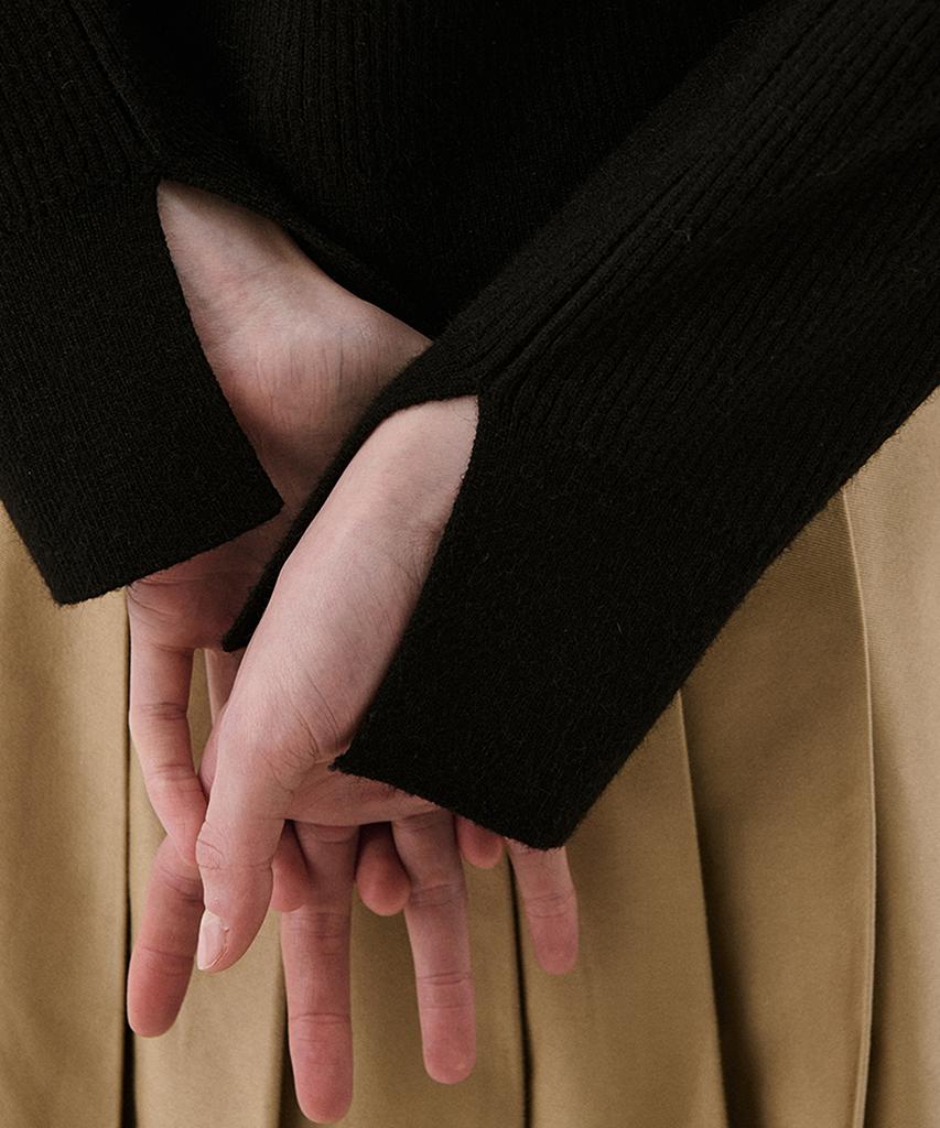 AHWE Tie Ribbed Sweater_Black