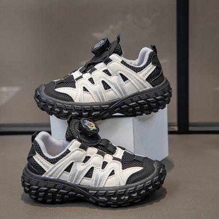 Kids Breathable Mesh Rotating Buckle Casual Running Sneakers For Unisex Boys And Girls
