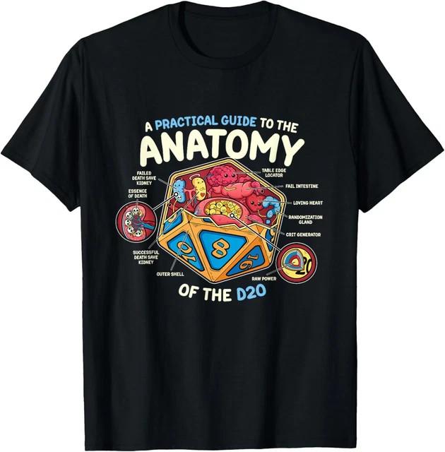 Anatomy of the D20 Polyhedral 20 Sided Dice Funny RPG T-Shirt Size L & XL T-Shirt
