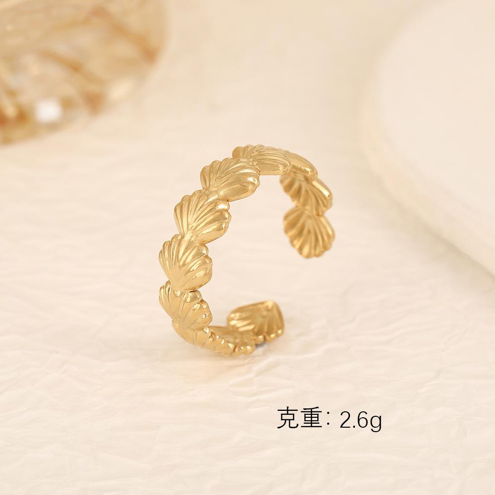 Stainless Steel Gold Color Rings Women Trendy Heart Moon Star Snake Open Rings Geometric Zircon Birthday Gift Wholesale