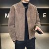 Herren Plus Size Retro Baseballkragen Lederjacke - Herbst Freizeitkleidung