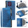 Portemonnaie-Hülle für Edge 70 Fusion 5G - Leder/PU, Blau, Mit Lanyard