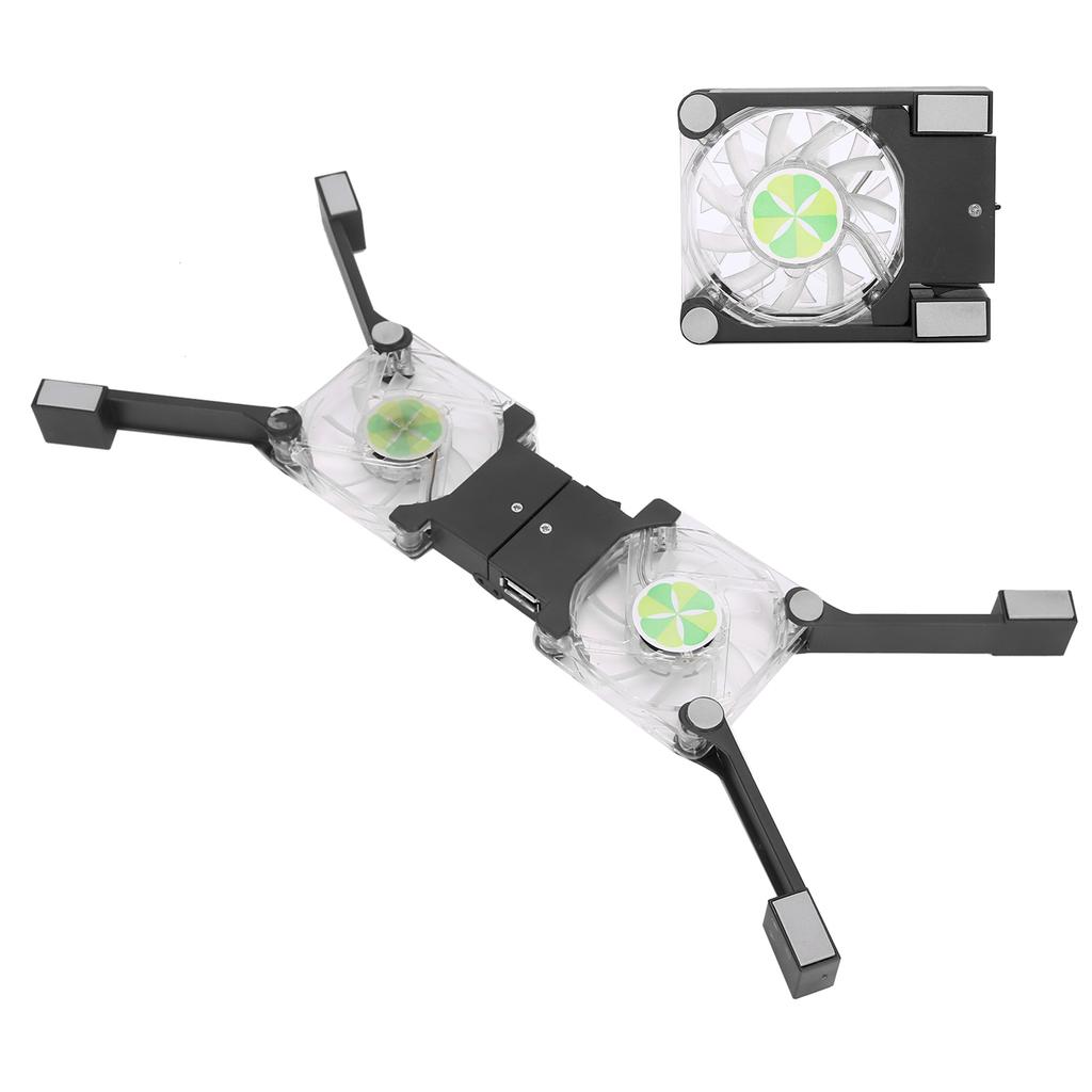 DRS03 Folding Laptop Cooling Pad Double Fans LED Blue Light Notebook Computer Cooler