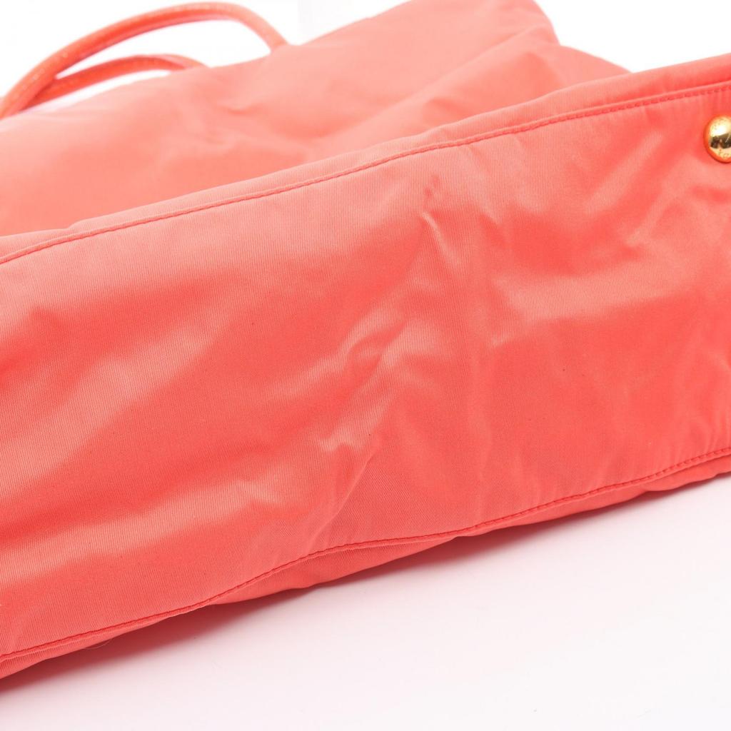 Used PRADA TESSUTO Tote Bag BR3854 Nylon Patent Leather Orange Used Women