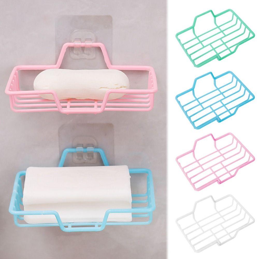 Space Saving Drain Soap Box Wall Mounted Soapbox Portable Soap Storage Rack