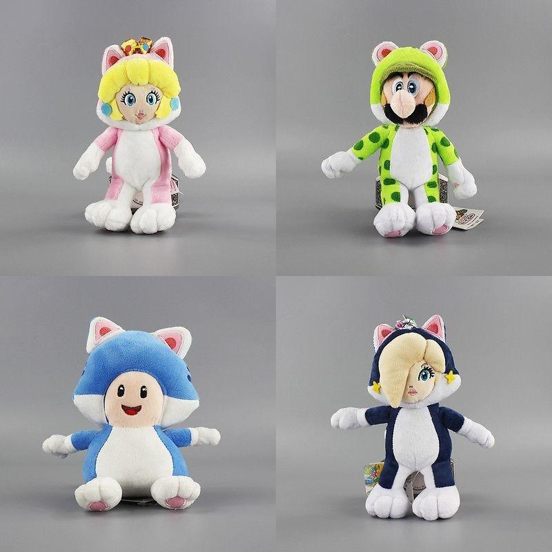 Liebliche Prinzessin Sanei Super Mario 3D World Neko Katze Mario 9" Plüschtier Spielzeug Pädagogisch Und Fesselnd Interaktives Spielset