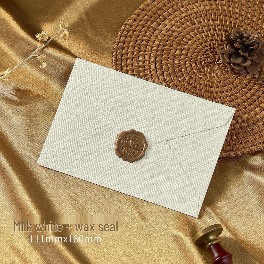 Chinese Style Retro Hemp Envelope & Stationery Set with Kraft Paper and Sealing Wax