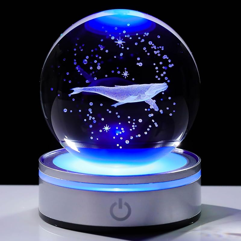 

Kertari 3d universe K9 crystal ball Whale model birthday present male woman Popular [Genuine] Interior fashionable Healing goods crystal ball led