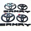 Set da 3 pezzi Emblema Cofano Emblema Bagagliaio Lettere Camry per 2024 2025 Toyota Camry 9ª Generazione Modifica OVERLAY Nero Lucido