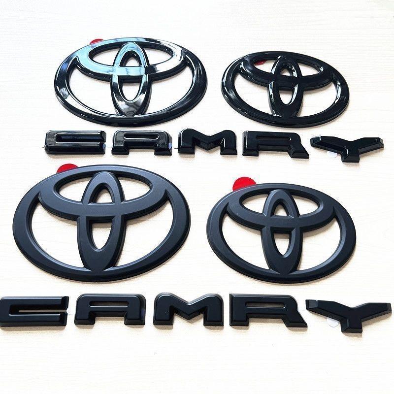 Set da 3 pezzi Emblema Cofano Emblema Bagagliaio Lettere Camry per 2024 2025 Toyota Camry 9ª Generazione Modifica OVERLAY Nero Lucido