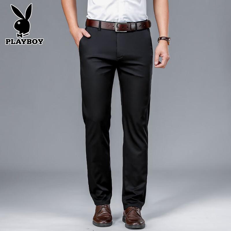 Playboy Men s Loose Straight Fit Summer Casual Trousers 30