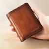 Genuine Men Leather Wallet Wallet Vintage Thin Short Multi Function Card Holder
