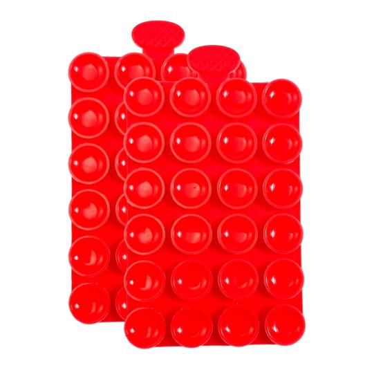 

2Pcs Silicone Phone Grips for Hands-Free Viewing Holder 24-Suction Cup Sticky Gel Pad for Desk красный