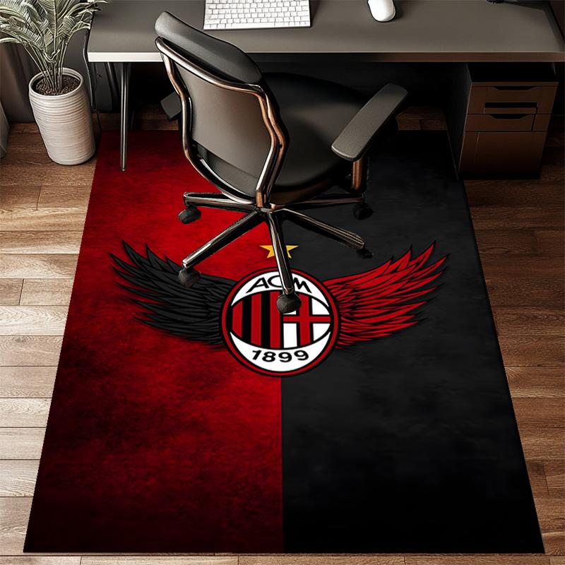 Milan Football club Printed Office Carpet Chair Cushion  Entryway Rug, Rugs for Living Room, Bedroom Christmas gifts