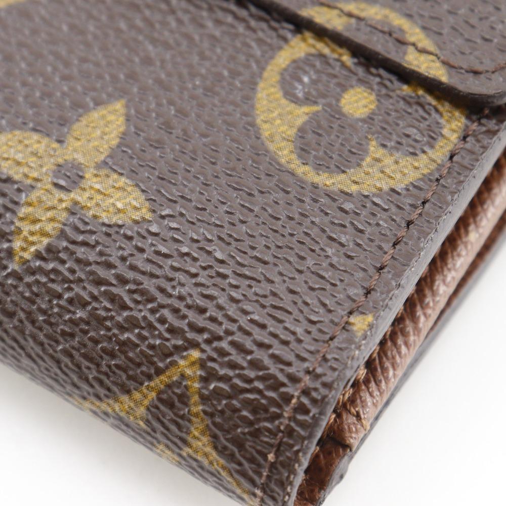 LOUIS VUITTON Porto Monevier Cartes Crdit Bi-Fold Wallet M61652 Double Sided Brown Monogram canvas unisex Used