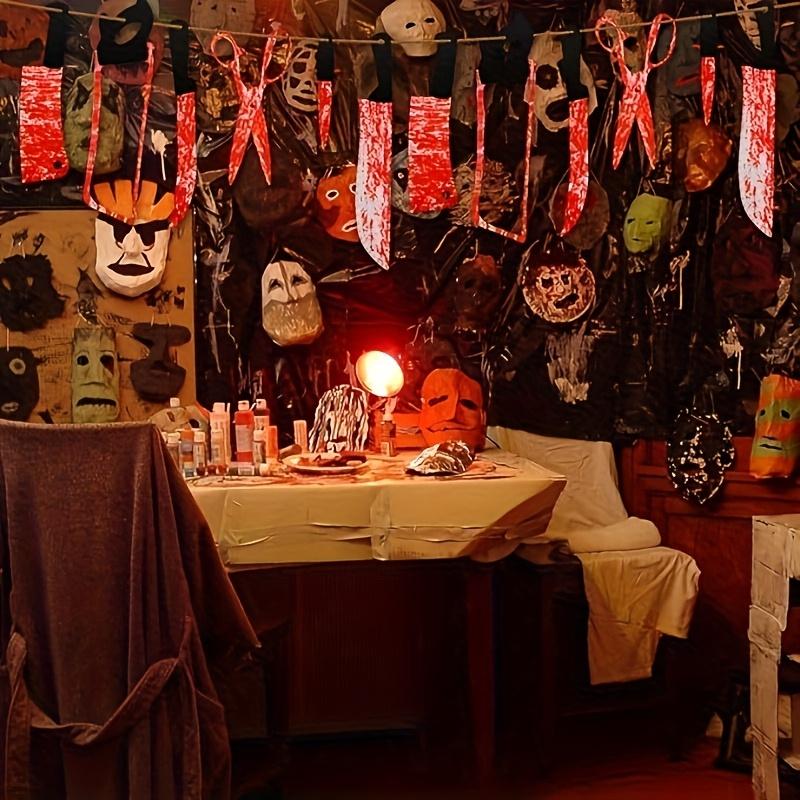 Halloweenowy Baner z Krwawym Nożem Straszna Dekoracja Wisząca Halloween Bar Klub Zombie Wampir Impreza Dekoracje Artykuły