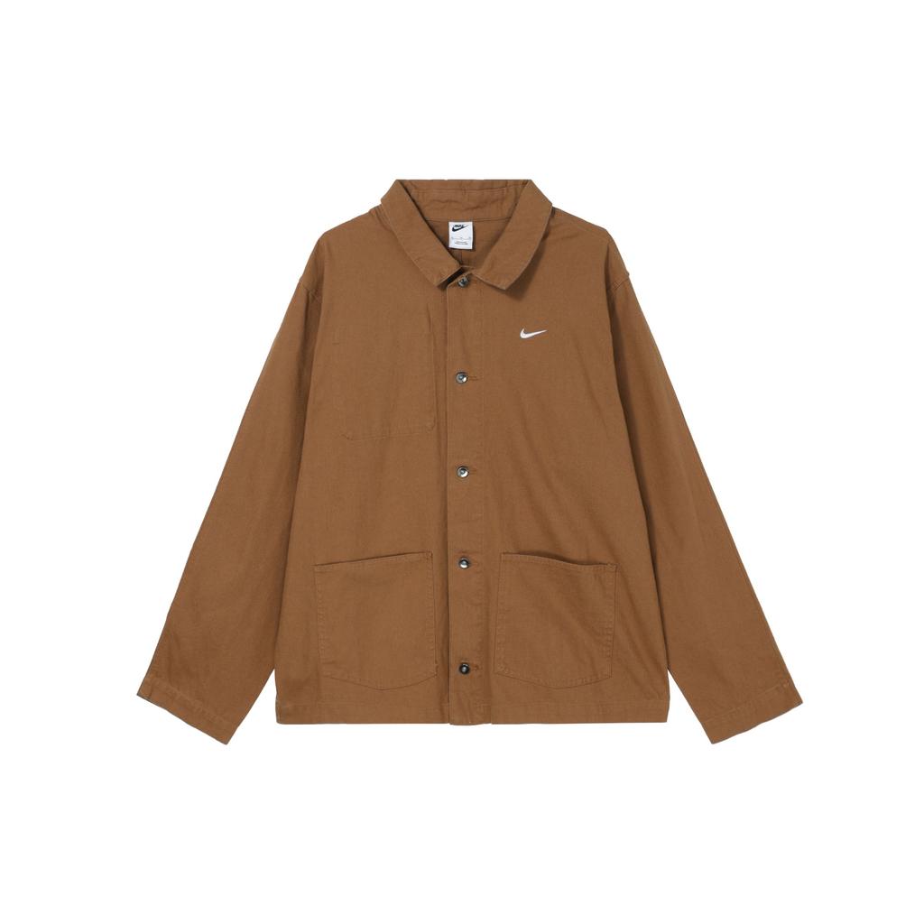 Nike Solid Color Large Pocket Polo Jacket Men Jackets Malt-Brown DQ5185-270