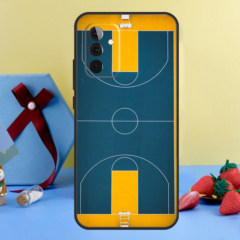 Basketball Court Diagram Case For Samsung Galaxy A26 A16 A36 A56 A15 A35 A55 A14 A34 A54 A12 A32 A52 A13 A33 A53 A17