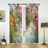 Door Stone and Brick Vintage Window Curtain Drapes Home Decor Living Room Spaces Curtains Kids Room Cortinas Wooden Brown For Kitchen Spaces Bedroom