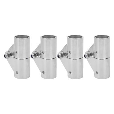 4 Stück schwenkbarer Rohrverbinder 25MM Edelstahl Robust Stabil Bootsrohrverbinder für Marine-Yachten Schlauchboote