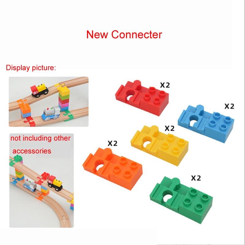 Wooden Train Track Accessories Colorful Flexible Track Train Track Connector Compatible with All Major Brands Wood Track