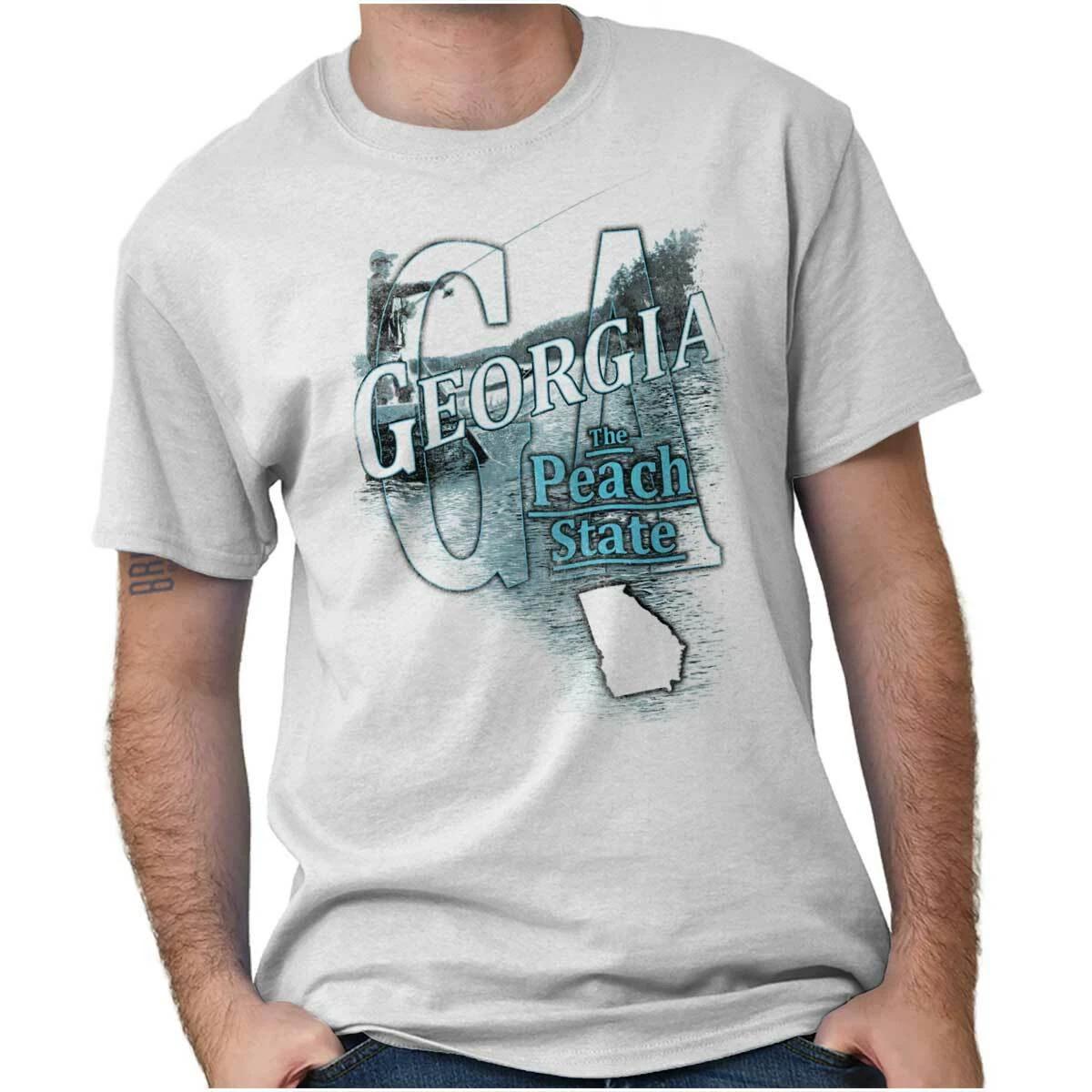 Georgia Fishing Lake Souvenir Travel GA Womens or Mens Crewneck T Shirt Tee M