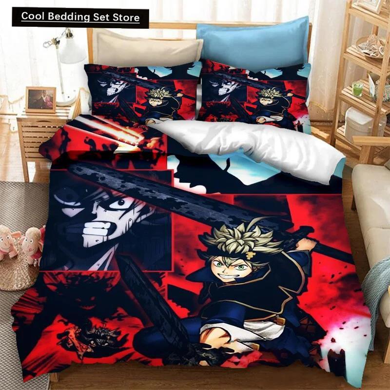 Anime Black Clover Asta 2_3 st Sängkläder Set Påslakan Sovrum Täcke Överdrag Enkel Tvilling King _Storlek Täcke Överdrag Hemtextilier
