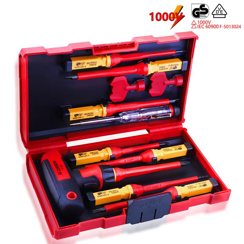 12pcs a Set T-Handle Insulated Screwdriver Set 1000V Phillips, Flathead, and Hex Screwdriver Multi-Function Tool Kit