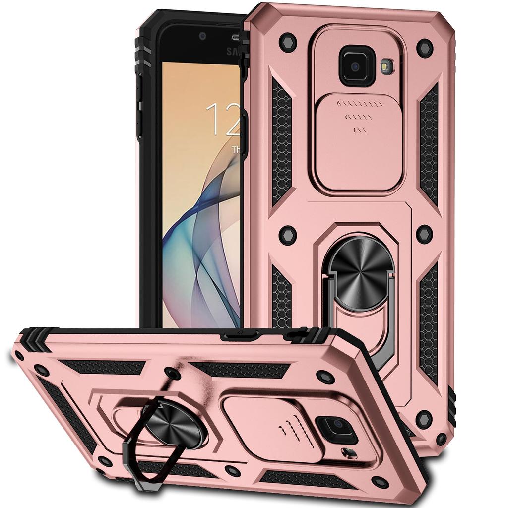 Military Grade Armor Shockproof Case For Samsung Galaxy J7 Prime Ring Holder Slide Window Camera Lens Protection Back Cover