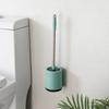 Stainless Steel Long Handle Toilet Brush Blind Spot Set for Household Toilets Perforated Base for Bathrooms, Wall Mounted Cleaning Brush