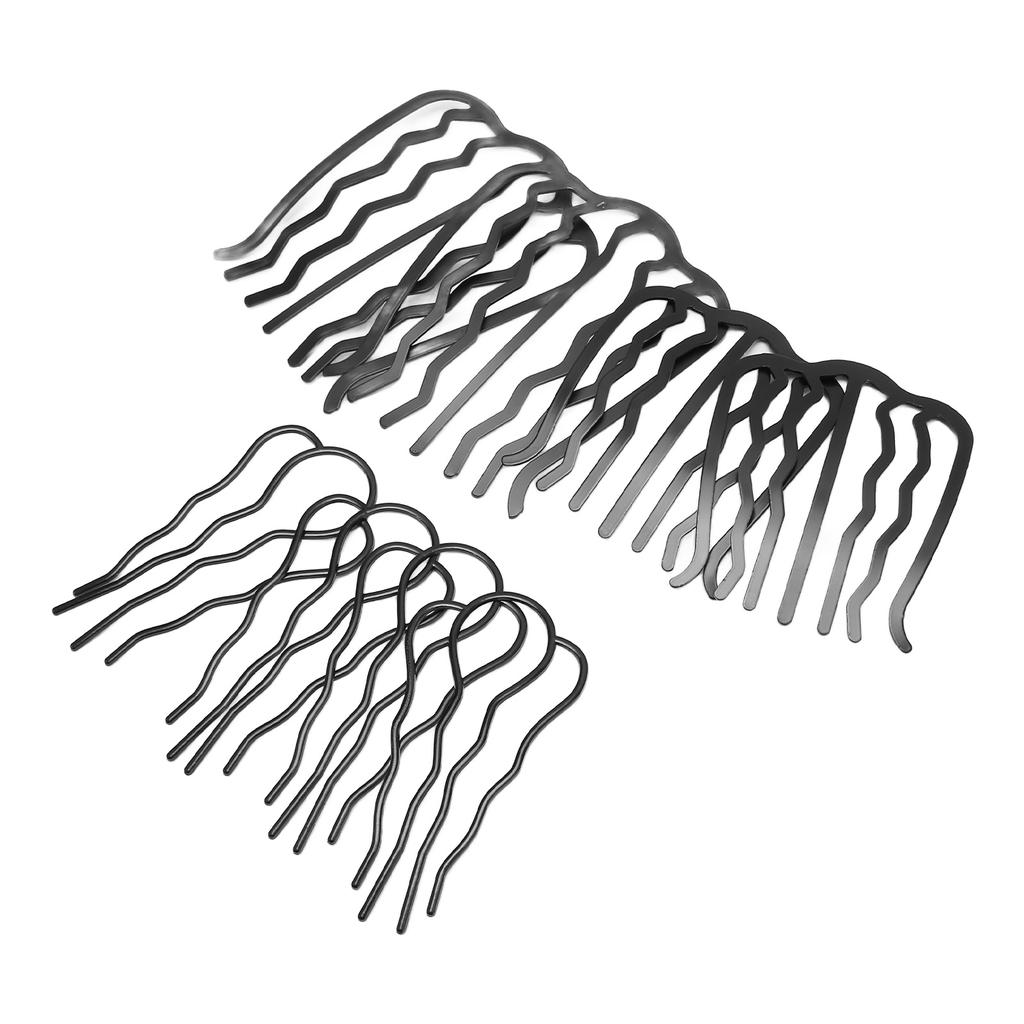 8 buc. Furculiță de păr Clip Metal Acoperire Neagră Vintage Elegant Piepteni Laterali de Păr în Formă de U pentru Coafat DIY