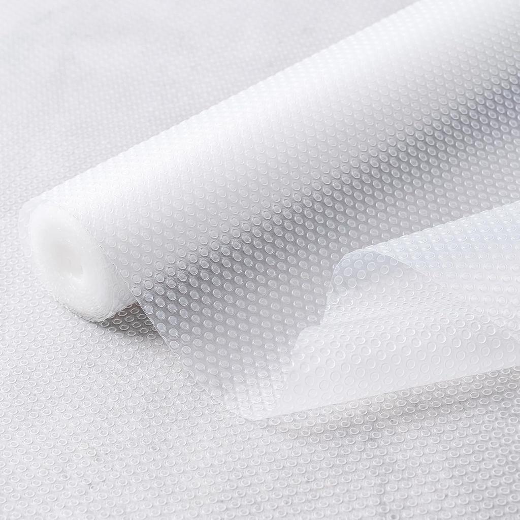 12 Inches X 20 FT Non-Adhesive Shelf Liner Water Resistant Oil-Proof Thickened Easy To Clean and Cut Drawer Mats for Refrigerator, Desk, Cabinet,