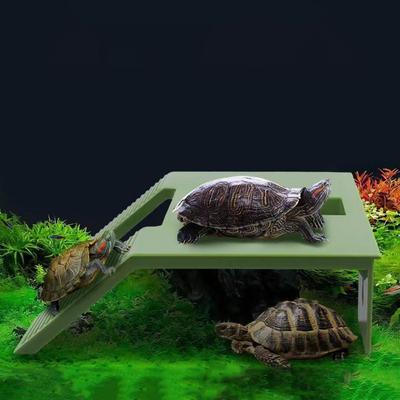 Plastic Turtle Basking Platform Double Ladder with Suction Cup Turtle Climbing Platform Green Turtle Floating Ramp