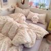 Soft Cartoon Print Bedding Set Cute Quilt Cover And Sheet For Student Dormitory Comfortable Four Piece Or Three Piece Set