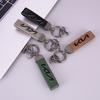 NIVG8 1Pcs New Metal Leather Car Keyring Keychain Anti-Loss Key Ring For KN Kia Rio Soul Forte Sportage Picanto Niro KN Accessories