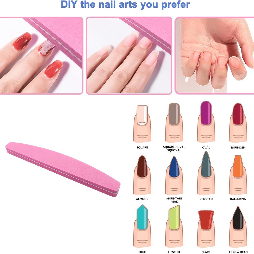Xiaomi 5pcs Sponge Nail File Professional Double-sided Nail File Block Nail Polish Buffing Sanding Buffer Strip Polishing Pedicure