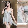 Sex Underwear Seduction Thin Lace Suspenders Sexy Steel Tray Gathering Nightgown Uniform Suit