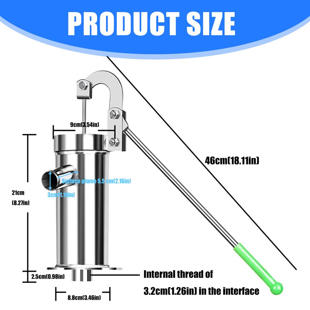 Pompă manuală ergonomică pentru fântână, mâner pivotant la 360°, pompă de ulcior, pompă eficientă din punct de vedere energetic pentru o alimentare eficientă cu apă a grădinii și curții
