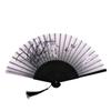 1pc 21cm Chinese Japanese Folding Fan Vintage Cloth Folding Fan Wooden Shank Classical Dance Fan Tassel Female Fan Home Decor