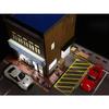 1/64 Scale Diorama Car Garage Model with City Background, Parking Lot, LED Lighting, Landscape Model Toy