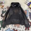 Mens Oversized Denim Hoodie Casual Streetwear Unisex Fall Long Sleeve Cotton Blend Sweatshirt
