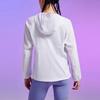 Anta Running Series Solid Color Zip Hooded UV Protection Sports Jacket Women Jackets Pure-White 162435601-4